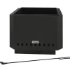 New Rootz Fire Pit - Inklusive poker - Eldfat - Robust konstruktion - Metall & rostfritt stål - Svart - 48L x 48W x 41H cm Öppna Spisar