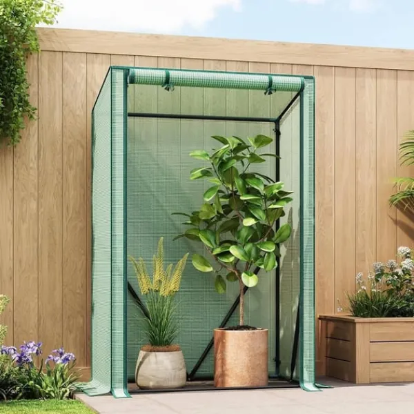 Online Rootz Foil Greenhouse - Plant Shelter - Weather Protection - UV Resistant - Steel & PE Tarpaulin - 100x50x150/132 cm Växthus