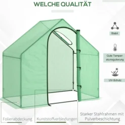 Rootz Folieväxthus - Tomatväxthus - Kallram - Hållbar konstruktion - Optimalt odlingsutrymme - Förbättrad stabilitet - 180cm x 100cm x 168cm