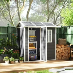 Rootz Garden House - Tool Shed - Outdoor Equipment Storage - Weatherproof and Låsbar - 186 cm x 130 cm x 199 cm