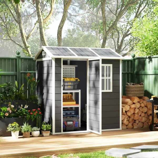Rootz Garden House - Tool Shed - Outdoor Equipment Storage - Weatherproof and Låsbar - 186 cm x 130 cm x 199 cm