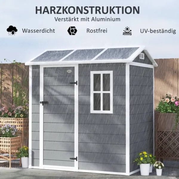 Rootz Garden House - Tool Shed - Outdoor Equipment Storage - Weatherproof and Låsbar - 186 cm x 130 cm x 199 cm