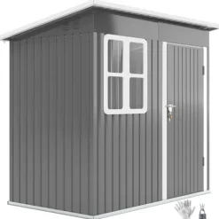 Hot Rootz Garden Shed - Garden House - Outdoor Storage - Låsbar stålstruktur - 221 cm x 133 cm x 190 cm Skjul, Garage & Carports