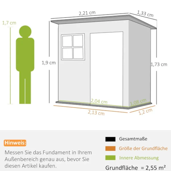 Hot Rootz Garden Shed - Garden House - Outdoor Storage - Låsbar stålstruktur - 221 cm x 133 cm x 190 cm Skjul, Garage & Carports