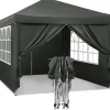 Outlet Rootz Gazebo Pop-Up-tält - Vattentät Pagoda - Solskydd - UV-skydd, Regnbeständig, Enkel installation - Metall och 210D Oxford-tyg - 3 x 3 m Grå Tält & Lusthus