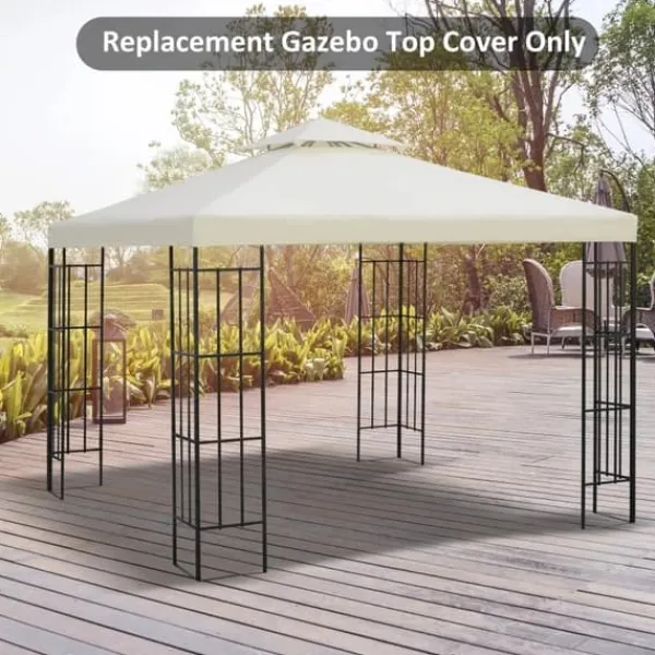 Rootz Gazebo Roof - Replacement Roof - Garden Gazebo - Party Tent - Garden Tent - Cream/white
