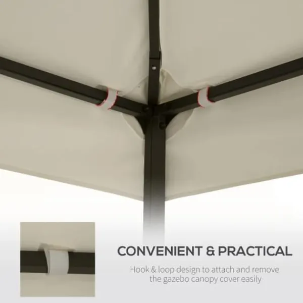 Rootz Gazebo Roof - Replacement Roof - Garden Gazebo - Party Tent - Garden Tent - Cream/white