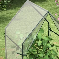 Discount Rootz Greenhouse - Cold Frame Greenhouse - Film Greenhouse - Mini Greenhouse - Stål - Plast - Transparent + Svart - 90 cm x 90 cm x 145 cm Växthus