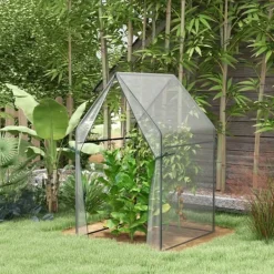 Discount Rootz Greenhouse - Cold Frame Greenhouse - Film Greenhouse - Mini Greenhouse - Stål - Plast - Transparent + Svart - 90 cm x 90 cm x 145 cm Växthus