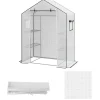 Rootz Greenhouse Film Cover - UV -skyddad ersättning tarp - tårbeständig plast - 140x73x190cm vit