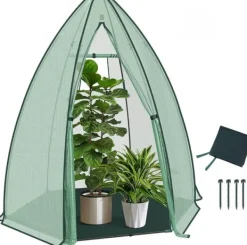 Clearance Rootz Growhouse - Plant House - Greenhouse - Winter Protection - 130 GSM PE - 160x180x160cm - Transparent, grön Växthus