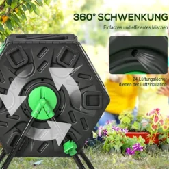 Outlet Rootz 65L Compost -behållare - roterbar komposter - termisk kompostfack - näringsrik kompost - 60x49x77cm - grön+svart Kompostering