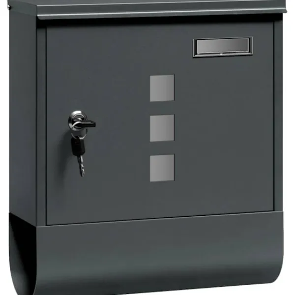 Best Rootz Mailbox - Letterbox - Postbox - Hållbar, rostbeständig - 30,6 x 33,5 x 10 cm grå Postlådor & Brevlådor