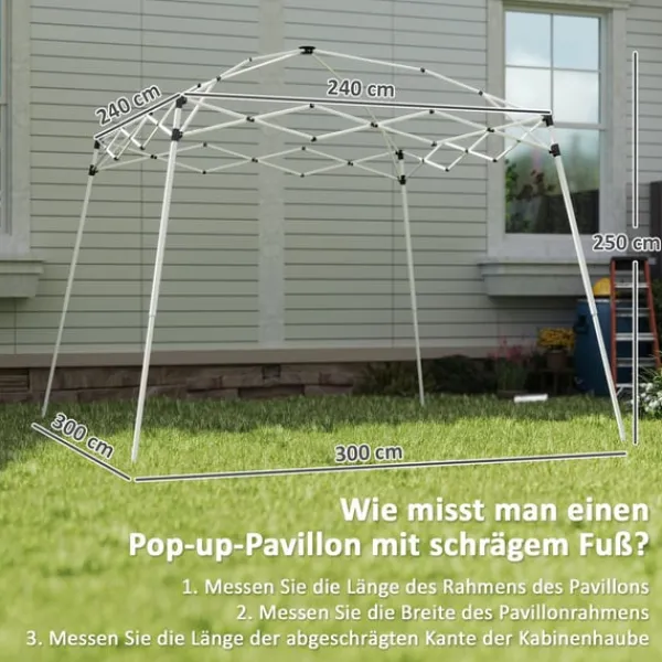 Rootz Pavilion Ersättningstak - Tarpaulin - Tältskydd - UPF50+ Sun Protection - Oxford Fabric - 240cm x 240 cm (överst) 300 cm x 300 cm (bas)