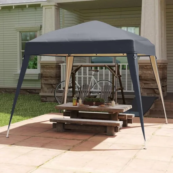 Sale Rootz Pavilion Replacement Roof - Garden Tent Cover - Tarpaulin Canopy - UPF50+ Protection - 3x3m Base, 2.4x2.4m Top - Grey Oxford Fabric Tält & Lusthus