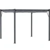 Rootz Pergola - Pergola Med Skjuttak - Aluminium - Polyester - Trädgård - Terrass - Balkong - Kolgrå - Mörkgrå - 300 x 300 x 223 cm Valvbågar, Spaljéer, Bersåer & Pergolor