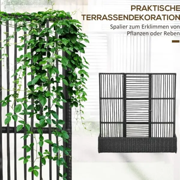 Discount Rootz Plant Kruka - Blomlåda - Planteringskärl med spaljé - Väderbeständig PE-harts och stål - 103cm x 103cm x 29cm - Enkel montering - Snygg & funkti | CDON Krukor & Växtbehållare