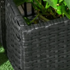 Discount Rootz Plant Kruka - Blomlåda - Planteringskärl med spaljé - Väderbeständig PE-harts och stål - 103cm x 103cm x 29cm - Enkel montering - Snygg & funkti | CDON Krukor & Växtbehållare