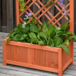 Online Rootz Planteringslåda - Upphöjd säng - Blomsterställ - Granträ - Gul - 60 x 30 x 122,5 cm Valvbågar, Spaljéer, Bersåer & Pergolor