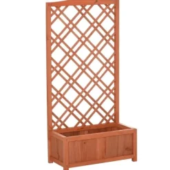 Online Rootz Planteringslåda - Upphöjd säng - Blomsterställ - Granträ - Gul - 60 x 30 x 122,5 cm Valvbågar, Spaljéer, Bersåer & Pergolor