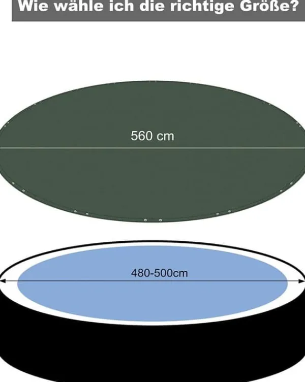 Clearance Rootz Premium Poolskydd - Poolskydd - Poolpresenning - Hållbar, UV- och algskydd, Skräpskydd - Flera storlekar (305 cm till 610 cm diameter) Pool- & Spatillbehör