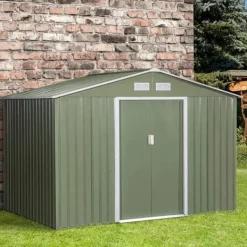 New Rootz Trädgårdsbod - Verktygsskjul - Korrugerat stål - Ljusgrön - 2,77 x 1,95 x 1,92 cm Skjul, Garage & Carports