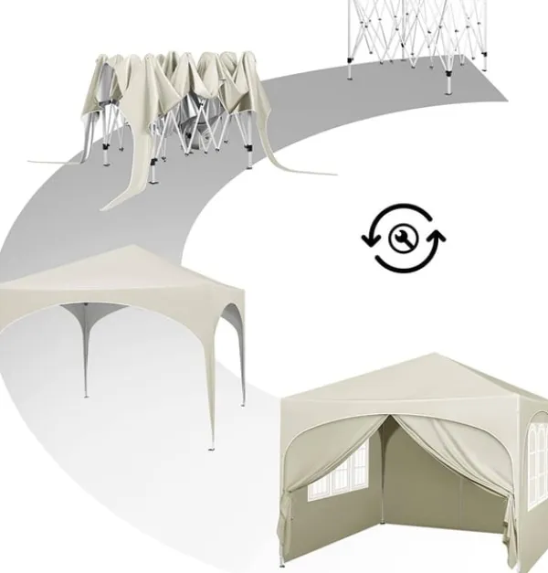 Outlet Rootz Ultimate Outdoor Gazebo - Väderbeständig paviljong - Eventtält - Stark metallram - UV- och regnskydd - Enkel installation - 3x3m Tält & Lusthus