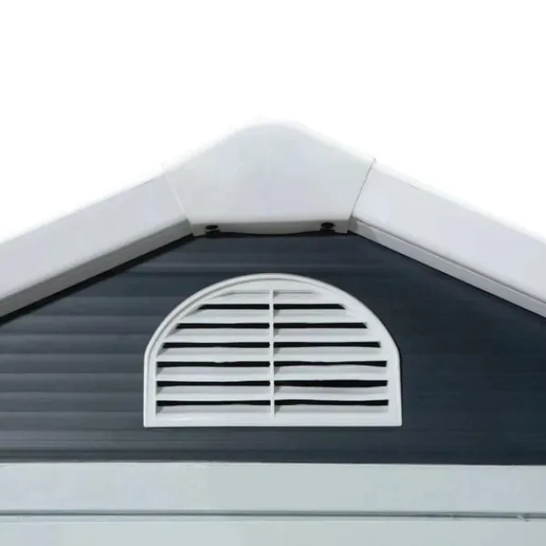 Rootz Verktygsbod - Trädgårdsskjul - Verktygsskjul - Ventilationsfönster - Penttak - Metall - Grå - 134 x 104 x 204 cm