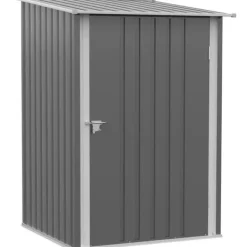 Outlet Rootz Verktygsskjul - Trädgårdsredskapsskjul - Kompakt skjul - Verktygsskjul i metall - Grå - 100 x 103 x 160 cm Skjul, Garage & Carports