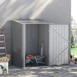 Outlet Rootz Verktygsskjul - Trädgårdsredskapsskjul - Kompakt skjul - Verktygsskjul i metall - Grå - 100 x 103 x 160 cm Skjul, Garage & Carports