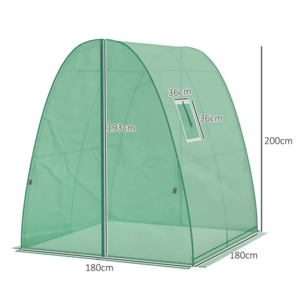 New Rootz välvt växthus - folie tomathus - bärbart växtskydd - stabilitet och optimal ventilation - 1,8 x 1,8 x 2 m Växthus