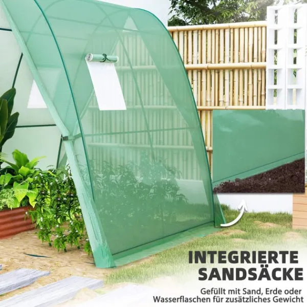 New Rootz välvt växthus - folie tomathus - bärbart växtskydd - stabilitet och optimal ventilation - 1,8 x 1,8 x 2 m Växthus
