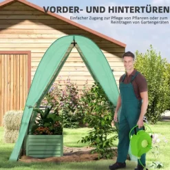 New Rootz välvt växthus - folie tomathus - bärbart växtskydd - stabilitet och optimal ventilation - 1,8 x 1,8 x 2 m Växthus