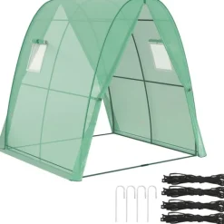 New Rootz välvt växthus - folie tomathus - bärbart växtskydd - stabilitet och optimal ventilation - 1,8 x 1,8 x 2 m Växthus