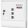 Clearance Rootz White Mailbox - Wall -Moned Post Box - Secure Locking System - Galvanized Steel - 30,6 x 33,5 x 10 cm Postlådor & Brevlådor