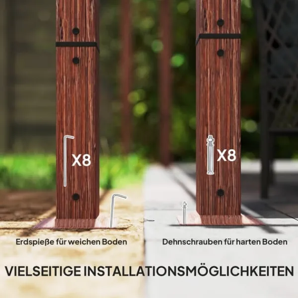 New Rootz 3x3 M Garden Pergola - Terrace Canopy - Patio Cover - UPF30+ Sun Protection - Aluminium Frame - 299x296x232 cm Valvbågar, Spaljéer, Bersåer & Pergolor