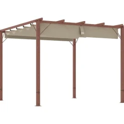 New Rootz 3x3 M Garden Pergola - Terrace Canopy - Patio Cover - UPF30+ Sun Protection - Aluminium Frame - 299x296x232 cm Valvbågar, Spaljéer, Bersåer & Pergolor