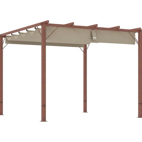 New Rootz 3x3 M Garden Pergola - Terrace Canopy - Patio Cover - UPF30+ Sun Protection - Aluminium Frame - 299x296x232 cm Valvbågar, Spaljéer, Bersåer & Pergolor