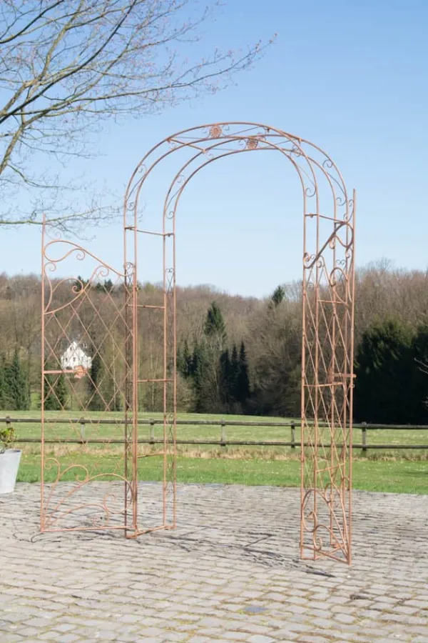 Discount Rose Arch with Fence - Climbing Plant Support - järnhållbarhet, trädgårdsdekorationsport Valvbågar, Spaljéer, Bersåer & Pergolor