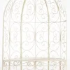Sale Rosie Half Gazebo Pavilion with Bench - Antique Cream Metal Garden Trellis, 178 cm H Valvbågar, Spaljéer, Bersåer & Pergolor