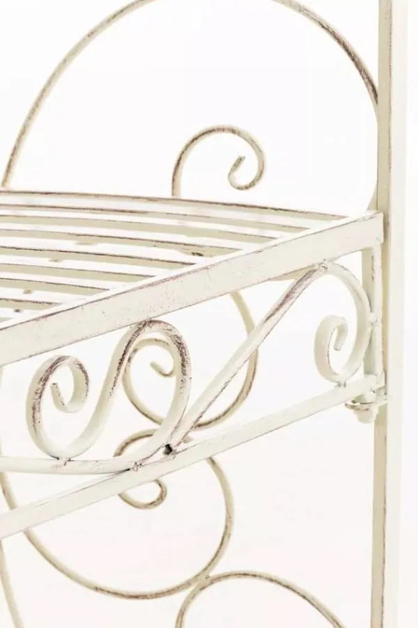 Sale Rosie Half Gazebo Pavilion with Bench - Antique Cream Metal Garden Trellis, 178 cm H Valvbågar, Spaljéer, Bersåer & Pergolor