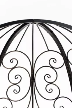 Rosie Half Gazebo with Bench - Bronze Metal Garden Trellis Arbour - 178cm Height