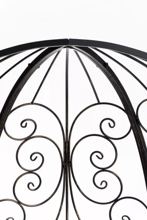 Rosie Half Gazebo with Bench - Bronze Metal Garden Trellis Arbour - 178cm Height