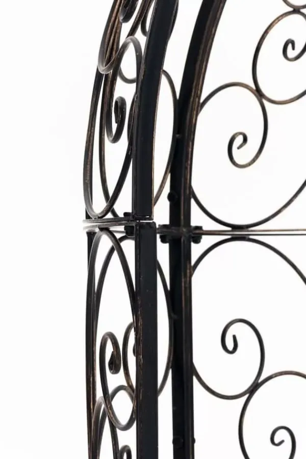 Rosie Half Gazebo with Bench - Bronze Metal Garden Trellis Arbour - 178cm Height