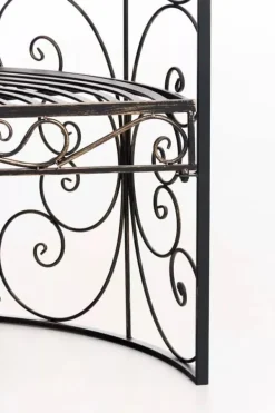 Rosie Half Gazebo with Bench - Bronze Metal Garden Trellis Arbour - 178cm Height