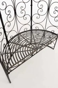 Rosie Half Gazebo with Bench - Bronze Metal Garden Trellis Arbour - 178cm Height