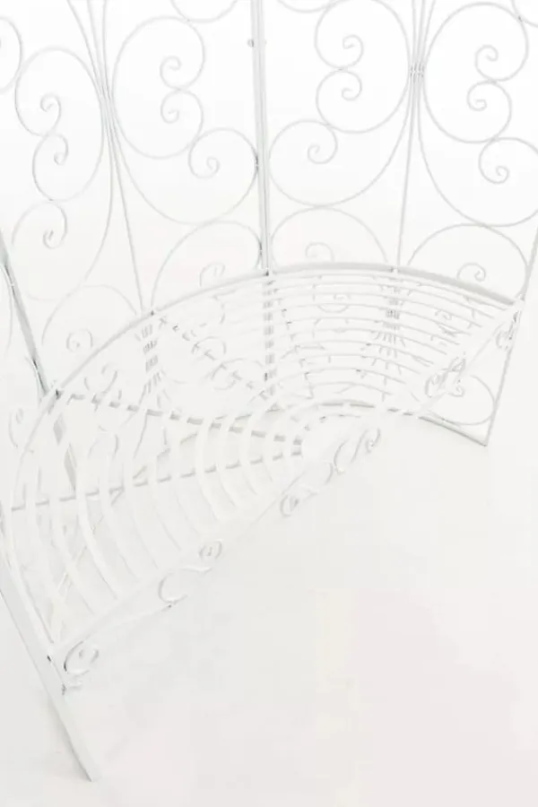 New Rosie White Metal Half Gazebo with Bench - Garden Trellis Pavilion for Climbing Plants, 178cm H x 120cm W Valvbågar, Spaljéer, Bersåer & Pergolor