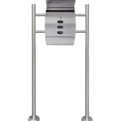 Best Rostfri brevlåda på stativ med smart lock och tidningshållare | Färg: Silver | Storlek: Standard Postlådor & Brevlådor
