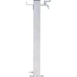 Outlet Rostfri vattenpost 60 cm - Fyrkantig trädgårdskran med krok | Färg: Rostfritt stål | Storlek: 60 cm Bevattning