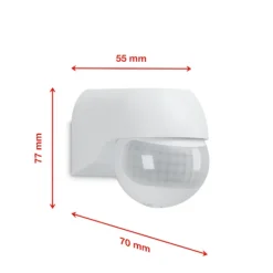 RÖRELSE- OCH SKYMNINGSSENSOR 180° - UTOMHUS - IP44 - VIT - SENSOR 12m